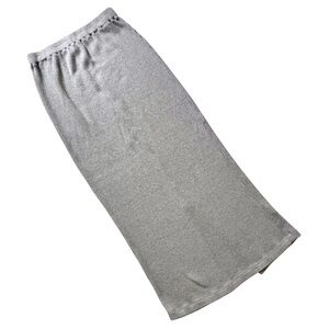 Eddie Bauer Light Gray Cotton Knitwear Midi Skirt Size M